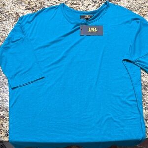 L&B Short-Sleeve Crewneck Tee in Bright Teal